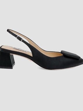 Badgley Mischka Black Slingback Block Heel Pumps